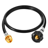 GasSaf 4FT Propane Hose Adapter front view with QCC1 fitting