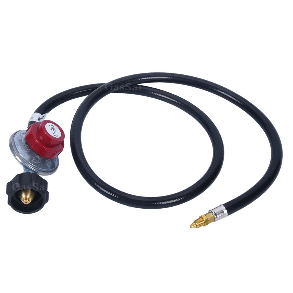 GasSaf 4FT propane regulator with adjustable 0-5PSI output