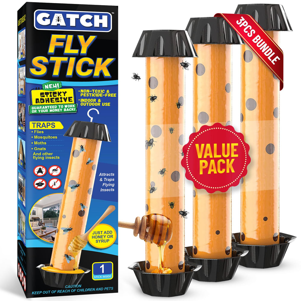 GATCH Fruit Fly Trap 3 Pack, Orange sticky traps for insects