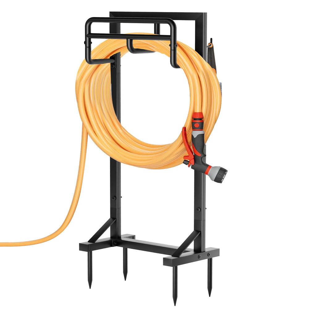 GAVISCITY Garden Hose Holder freestanding black model front view