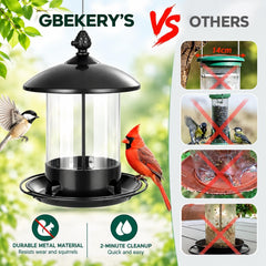 Gbekery bird feeder with mixed seeds and drainage holes
