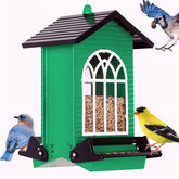 Gbekery Squirrel Proof Bird Feeder green metal design front view
