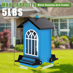 Gbekery Squirrel Proof Bird Feeder, side view showing perches
