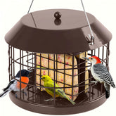Gbekery Squirrel Proof Suet Bird Feeder front view in brown
