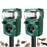 gdend Solar Ultrasonic Animal Repellent front view in green
