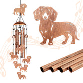 GDNSFIT Dachshund Wind Chimes featuring a large and six small dachshunds