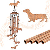 GDNSFIT Dachshund Wind Chimes front view with large and small dog figures