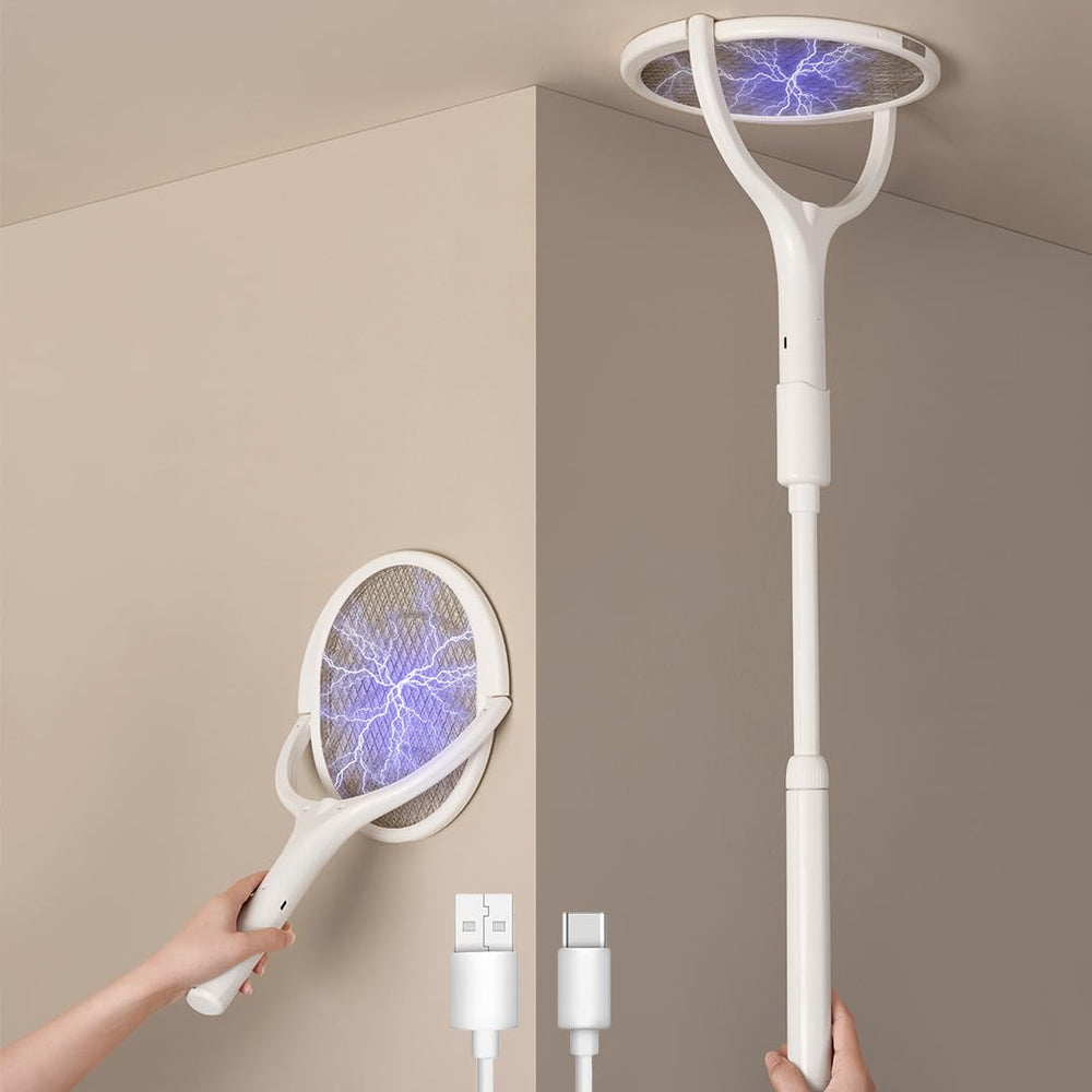 GeckoMan Electric Fly Swatter front view with rotating head