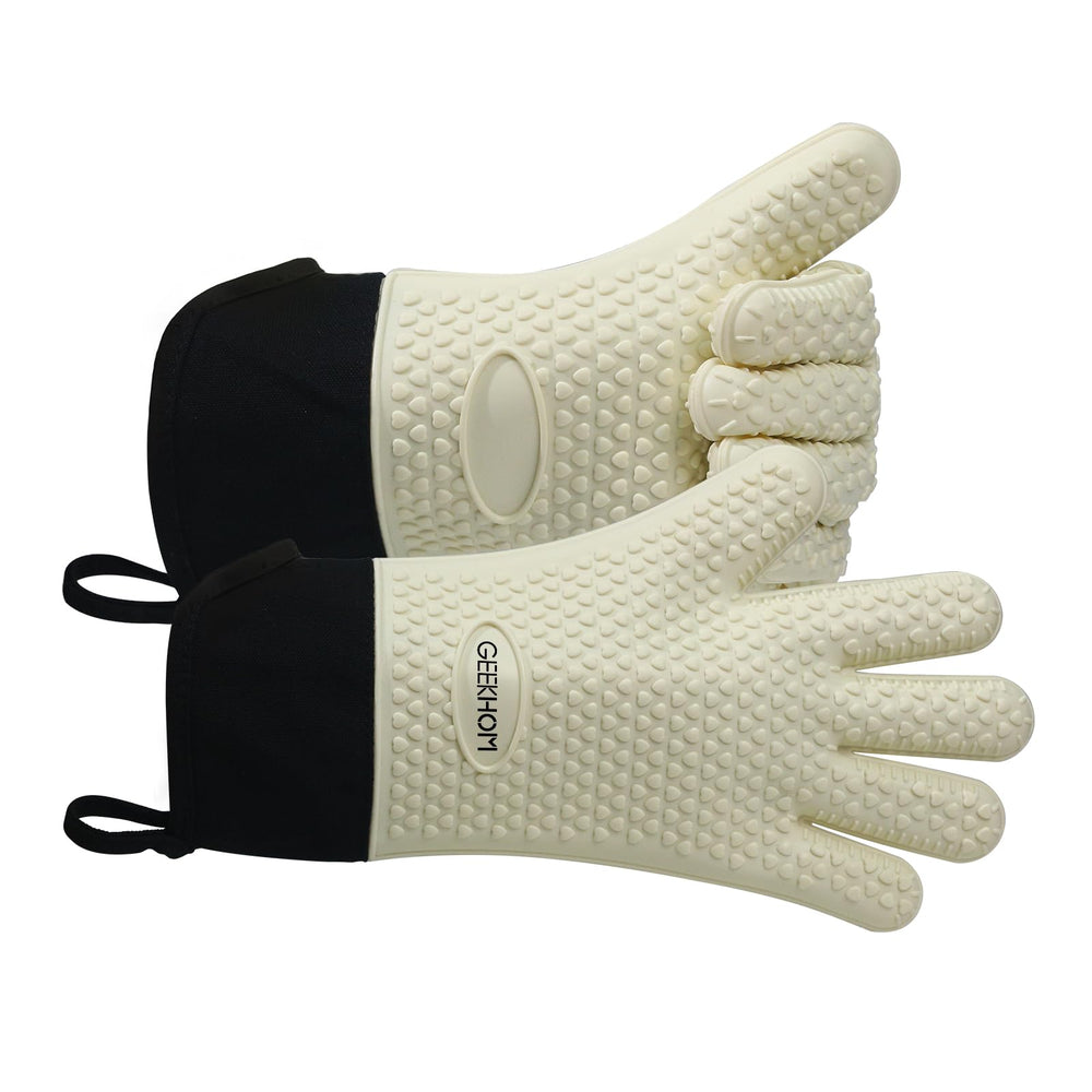 GEEKHOM BBQ Gloves front view in beige