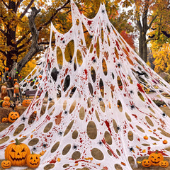 Geelin Giant Bloody Spider Web 26 ft x 4.5 ft with spiders