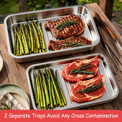 Geesta BBQ set with lid and cutting board arrangement