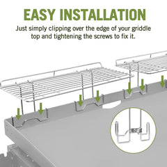 Geesta Griddle Warming Rack folded for storage