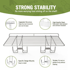 Geesta Griddle Warming Rack side view showing stability