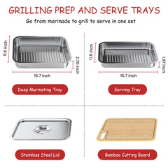 Geesta Grilling Prep and Serve Trays shallow tray side view