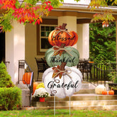 Geetery 3 pieces vintage fall outdoor yard signs featuring pumpkins