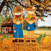 Geetery fall outdoor decorations scarecrow yard stake front view