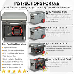 GEHENG generator cover protecting a generator in the rain