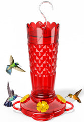 GelinRedcap Hummingbird Feeder front view with red base