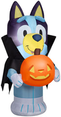 Gemmy Bluey Halloween Inflatable 3.5 ft vampire decoration with jack-o'-lantern