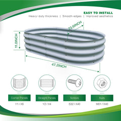 Generic Galvanized Raised Garden Bed filled with soil and plants