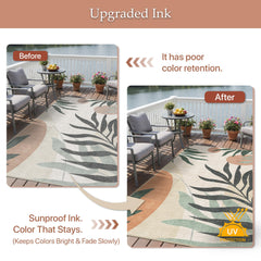 GENIMO 4x6 outdoor rug in garden setting