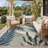 GENIMO 4x6 Outdoor Rug navy grey front view