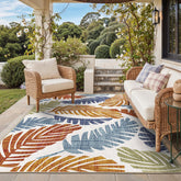 GENIMO 4x6 Outdoor Rug Rust Navy front view