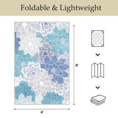 GENIMO 4x6 Outdoor Rug showing floral design
