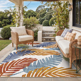GENIMO 4x6 Outdoor Rug Tropical Rust front view