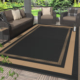 GENIMO 6'x9' outdoor rug in mocha brown, front view