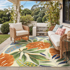 GENIMO 8x10 Outdoor Rug in Rust Sage, front view