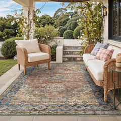 GENIMO Indoor Outdoor Rug 6'x9' in Dusty Blue front view