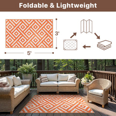 GENIMO outdoor rug 3'x5' on a patio