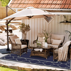 GENIMO Outdoor Rug 5'x8' blue grey side view