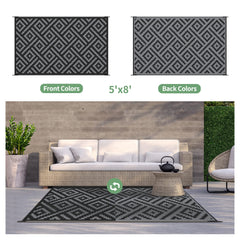 GENIMO Outdoor Rug 5'x8' reversible geometric pattern