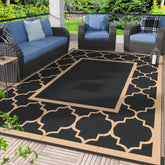 GENIMO Outdoor Rug 6'x9' black and brown front view