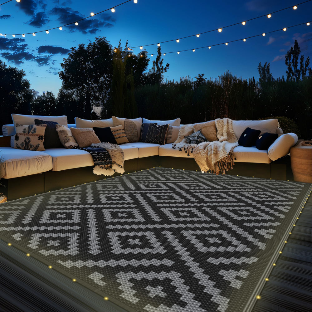 GENIMO Outdoor Rug 6'x9' dark grey front view
