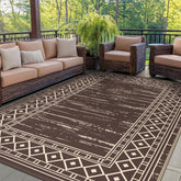 GENIMO Outdoor Rug 6'x9' front view in mottled brown