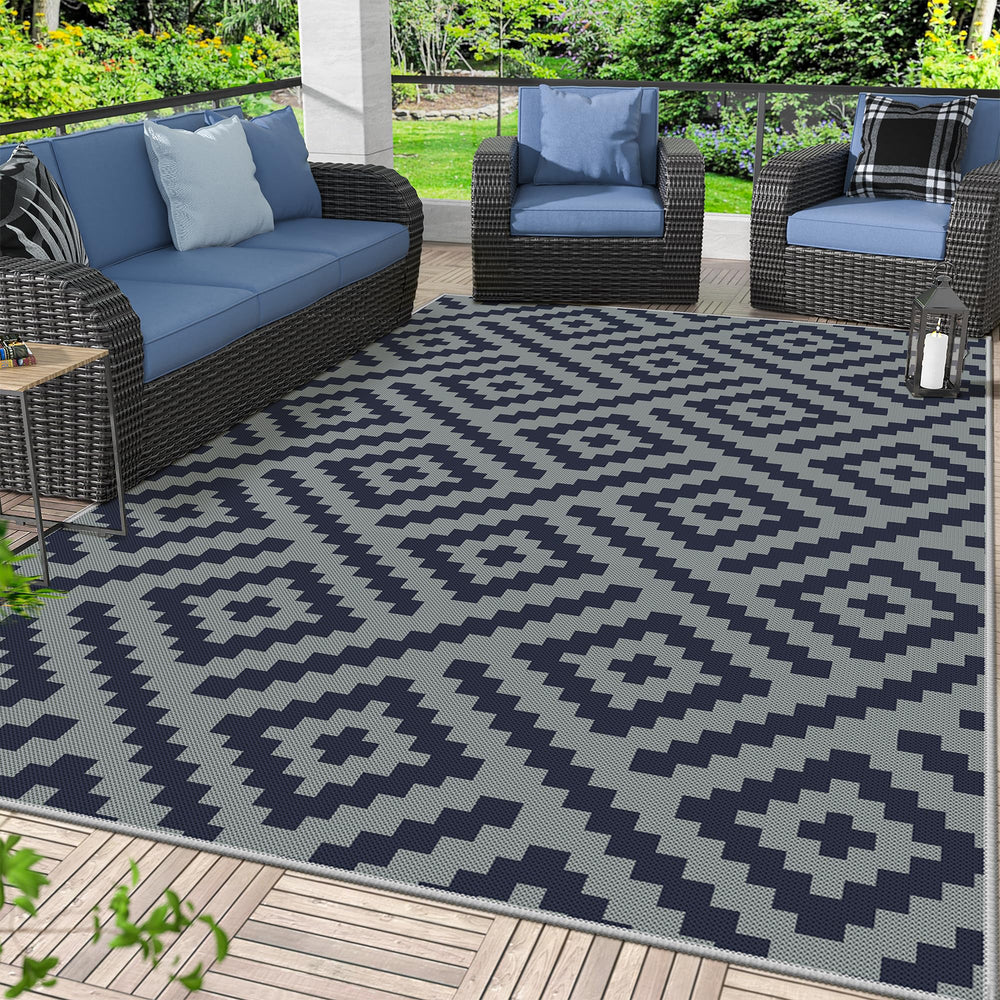 GENIMO Outdoor Rug 6'x9' in Cloud Blue front view