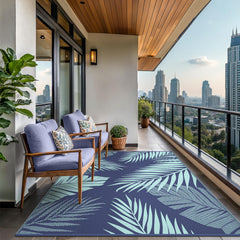 GENIMO Outdoor Rug 8'x10' Navy Green underside view