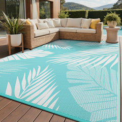 GENIMO Outdoor Rug 8'x10' Ocean White front view