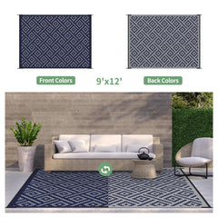 GENIMO Outdoor Rug 9'x12' rolled up with carry bag