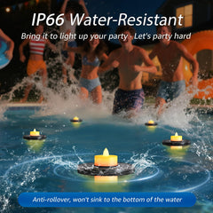 GGNOO Solar Floating Light in a small pond