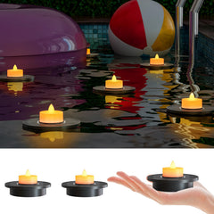 GGNOO Solar Floating Pool Lights, 3-Pack, White, front view