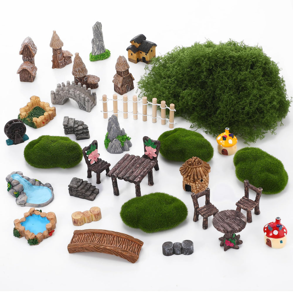 GGSTDDUP 32-Piece Fairy Garden Accessories Set front view