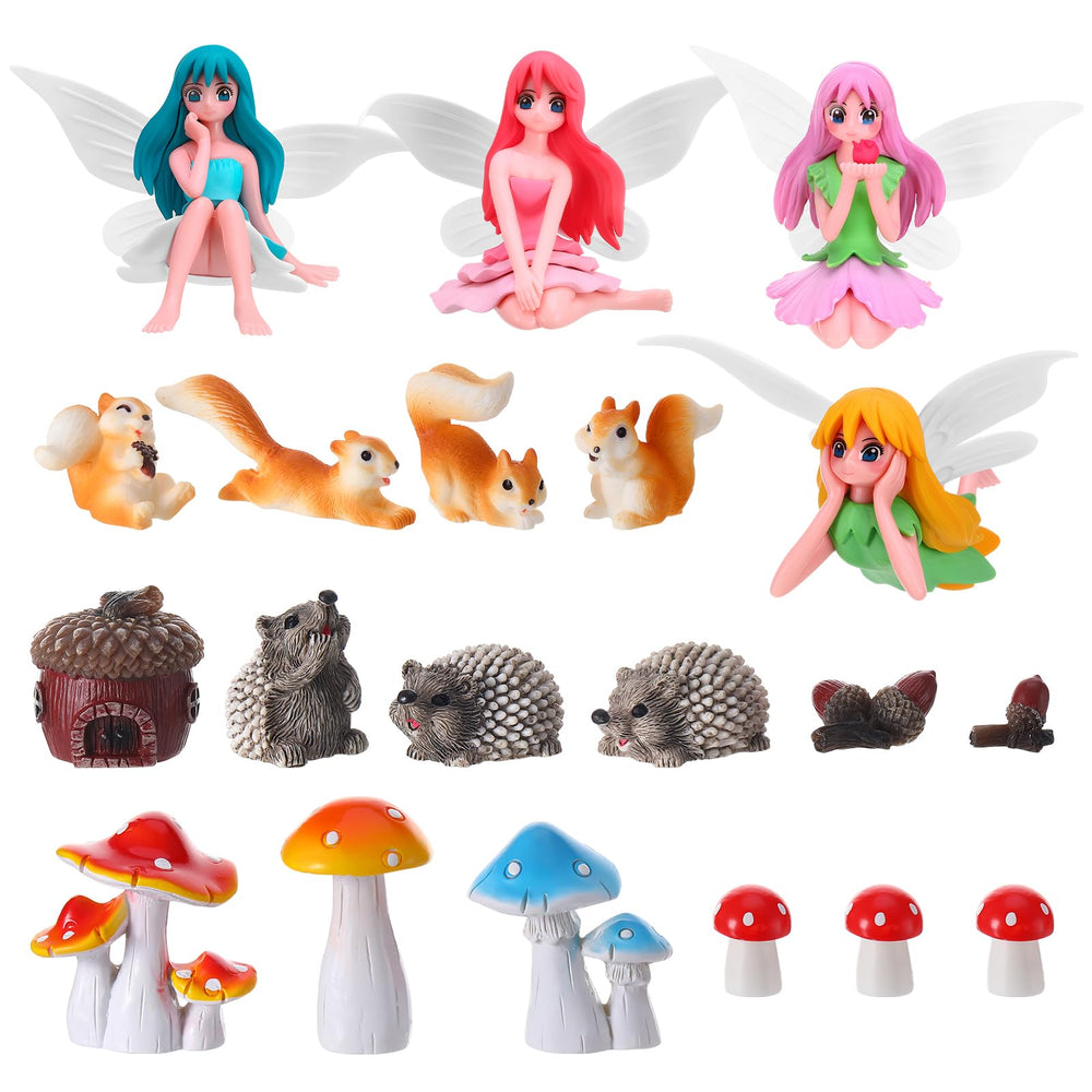GGSTDDUP Fairy Garden Set including 4 fairies and 4 squirrels