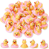 GGSTDDUP Mini Ballet Ducks 30 pcs pink resin figurines set