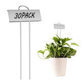 GHAMYEE 30pcs Metal Garden Markers set in silver