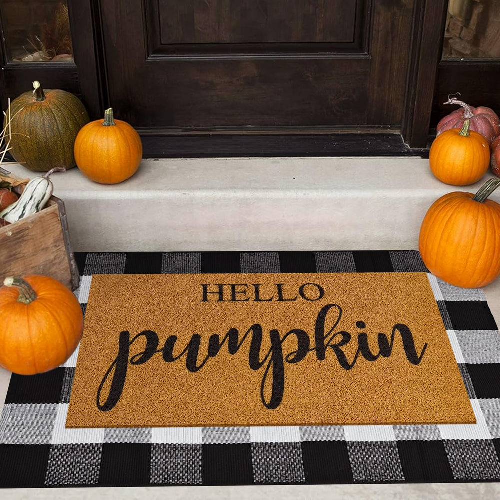 Giaueoa Fall Door Mat Combo Set featuring Hello Pumpkin design