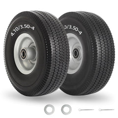 GICOOL Flat Free Tire and Wheel 4.10/3.50-4 front view